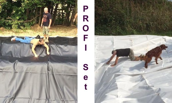 Profi-Set = Teichfolie 1,5mm Sika signalschwarz plus Wurzelschutzvlies GRK-5 (beides auf Maß)